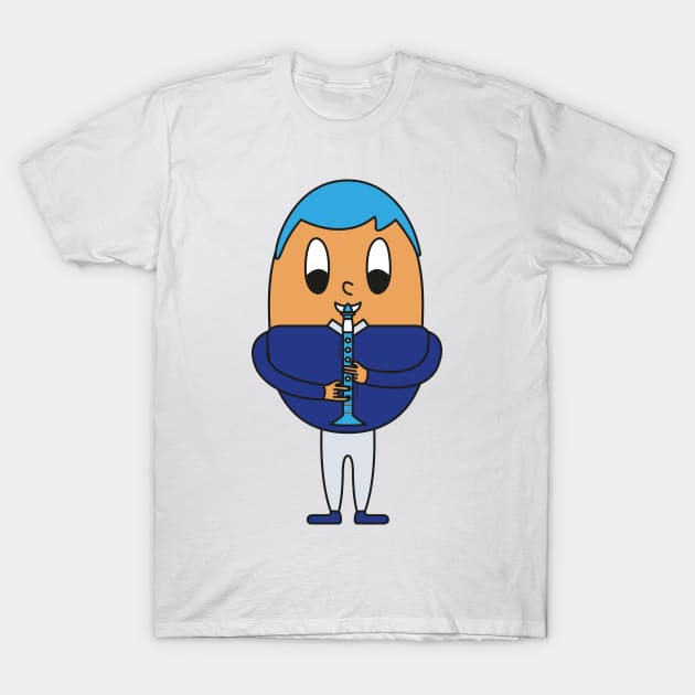 Clarinet-Player Egg T-Shirt by M.-P.-Mueller